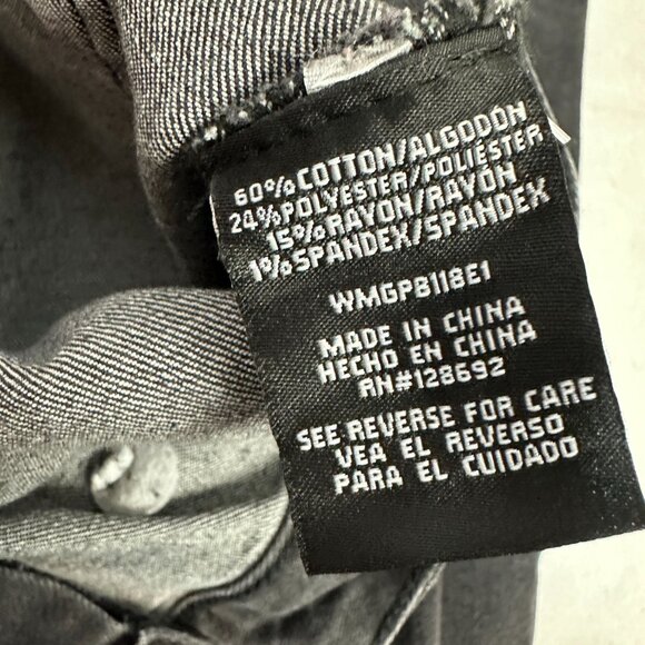 Madden NYC Low Rise Bootcut Black Denim Jeans Size 10 Slim Fit Belt Detailing - Picture 7 of 9